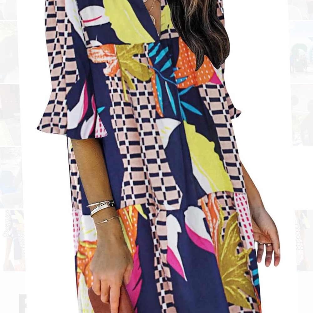 Colorful Patterned Dress - Picture 2 of 8